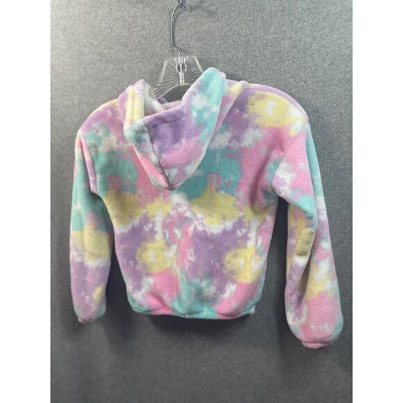 Tie‎ Dye Plush Hoodie with Sequin Unicorn Heart Girls - Picture 5 of 10